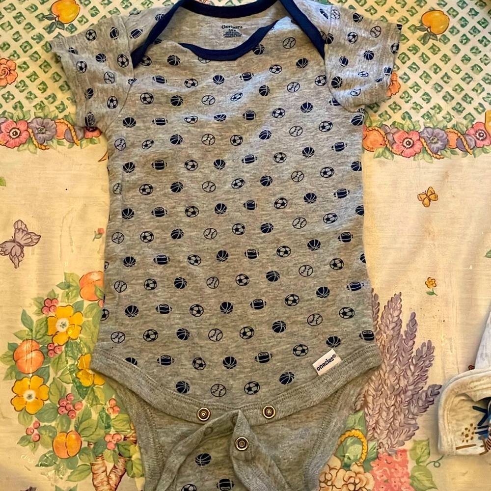 6-9 month sport designed Gerber onsie